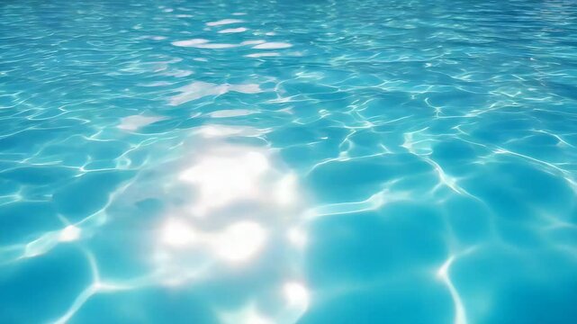 Serene Teal Water Surface with Sunlit Ripples Abstract Background Texture For Adobe Stock