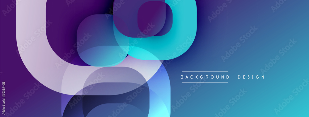 Poster abstract fluid shapes, vibrant blues, purples create dynamic background. modern design elements sugg