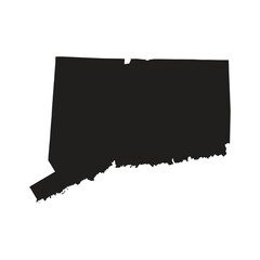 Connecticut Map Black Isolated White Background