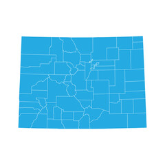 Colorado Blue Map White Background Vector