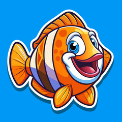 vector illustration of cartoon fish
