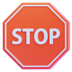 3d stop sign