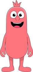 Happy Red Sausage Cartoon Character Illustration