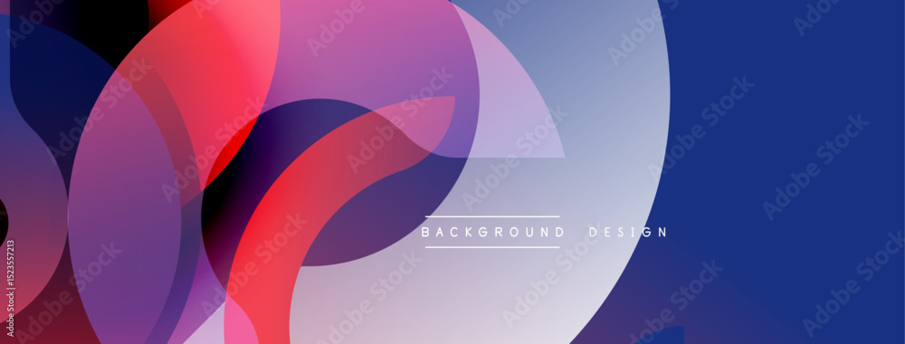 Aufkleber Abstract colorful shapes overlap, creating dynamic visual effect. Gradient hues blend smoothly, modern design element.