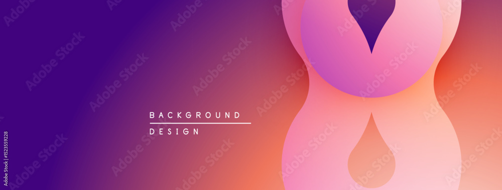 Aufkleber Abstract gradient background. Soft curves create flowing shapes, purple to orange transition. Minimalist design, modern aesthetic.