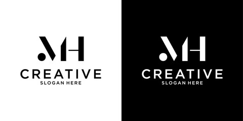 Obraz premium MH or HM initial letter logo design vector
