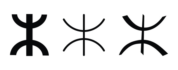 Set Amazigh Symbol White Background