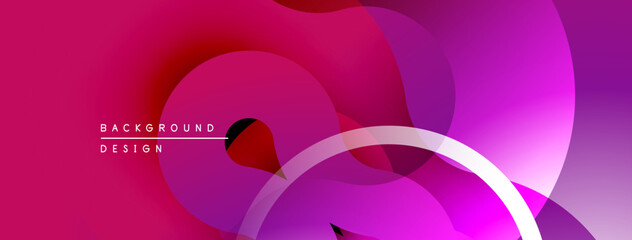 Abstract vibrant pink purple background. Overlapping shapes create modern design. Smooth gradients, flowing forms, dynamic composition.