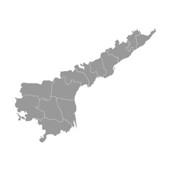 Andhra Pradesh Grey Administrative Map