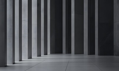 Interior view of a modern, minimalist hallway.