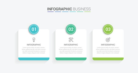 Business vector infographic design template with icons and 3 options or steps. Can be used for process diagram, presentations, workflow layout, flow chart, info graph