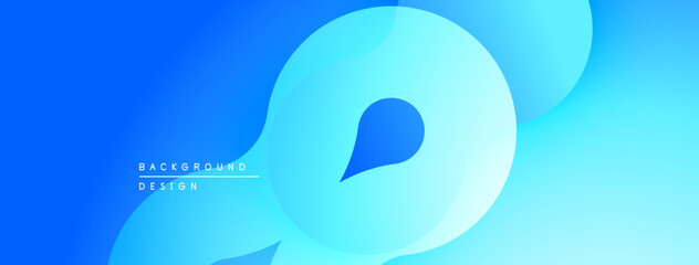 Abstract blue layers create flowing shapes. Gradient shades offer depth, modern aesthetic. Minimalist design suitable backgrounds.