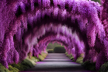 Purple Wisteria Tunnel Illustration