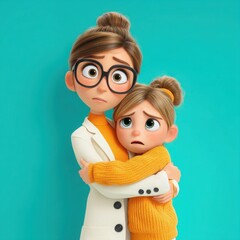 Two Animated Characters with Distinct Styles and Expressions