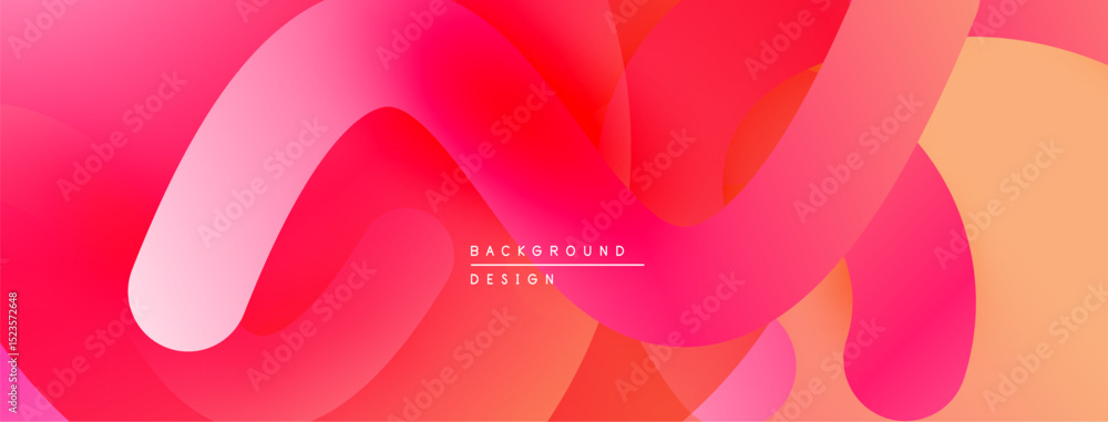 Aufkleber Abstract fluid shapes, vibrant colors blend. Gradient background creates modern visual effect. Smooth curves, dynamic composition.