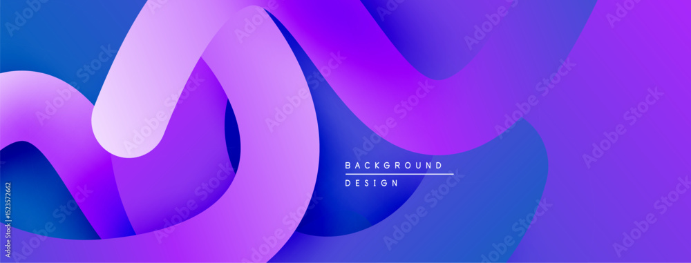 Aufkleber abstract flowing ribbons, vibrant purple hues blend into deep blues. modern design creates dynamic v