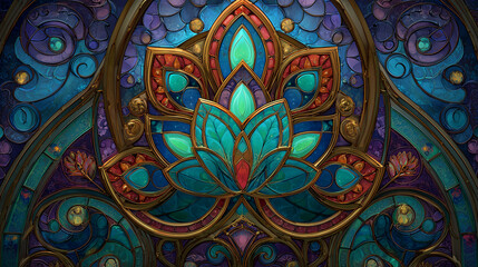 Mysterious and beautiful stained glass background wallpaper