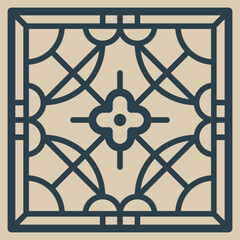 Traditional Korean Style Tile Pattern Set – Vintage Geometric and Floral Vector Design