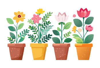 Fototapeta premium Floral Border Design with Colorful Flowers