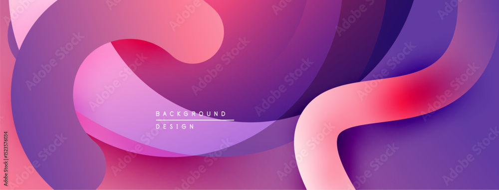 Aufkleber abstract fluid shapes, vibrant colors blend. modern design, smooth gradients create dynamic composit