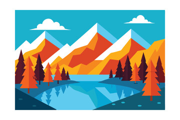Majestic Mountain Lake Landscape A Vibrant Autumn Scene