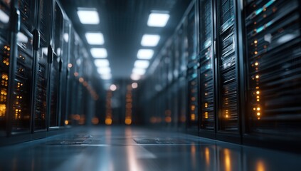 Fototapeta premium Server room, dark, modern