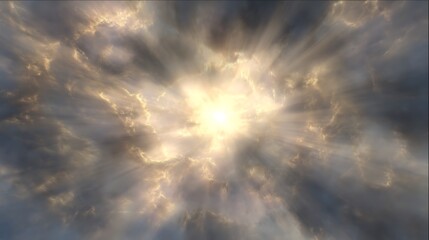 Rays of light through swirling clouds