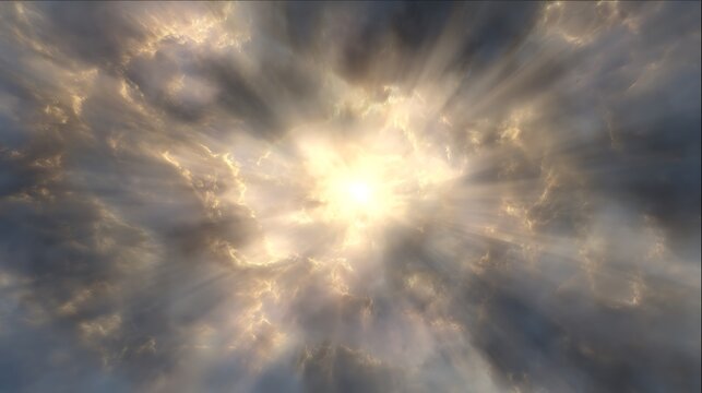 Rays of light through swirling clouds