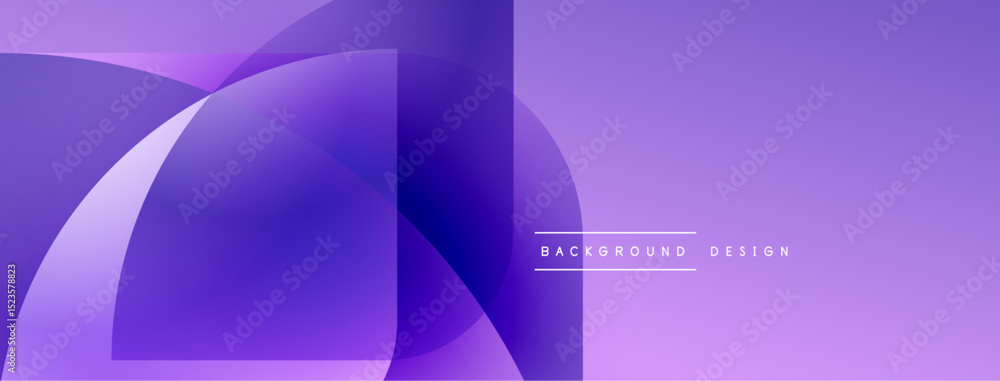 Poster Abstract purple design. Overlapping shapes create dynamic visual effect. Modern, clean aesthetic suitable for backgrounds.