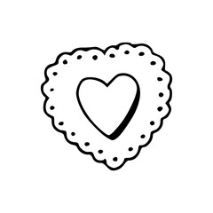 sweet love symbol : heart outline with decorative border