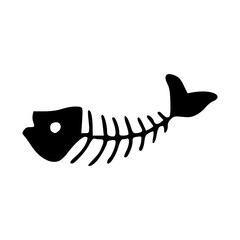 doodle style fish bones graphic