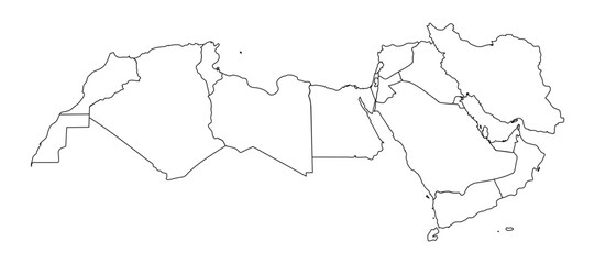 Middle East North Africa MENA Map © Amir