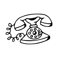 nostalgic handset doodle - old fashioned call symbol