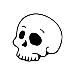 funny doodle Halloween skull