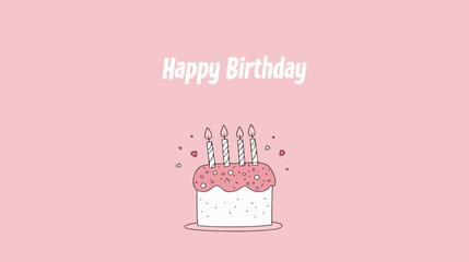 Happy Birthday Cake Illustration