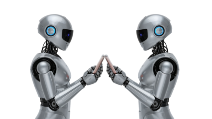 Two Robots Using Smartphones AI, Technology, and the Future of Communication