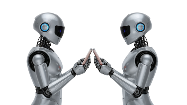 Two Robots Using Smartphones AI, Technology, and the Future of Communication