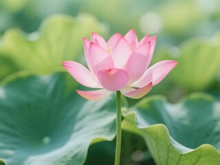 Obraz premium Pink Lotus Flower Blooming in a Pond