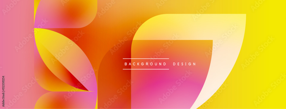 Poster abstract gradients create dynamic shapes. vivid pinks, oranges, yellows blend seamlessly. modern des
