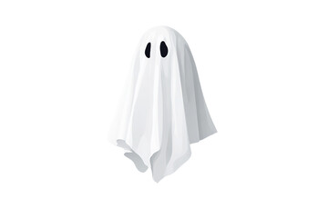 Fototapeta premium Cartoon illustration of a ghost on transparent background.
