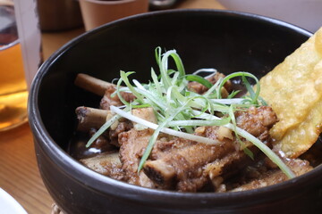 Korean beef stew in pot
