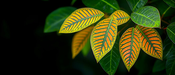 Colorful Patterned Leaves Close Up