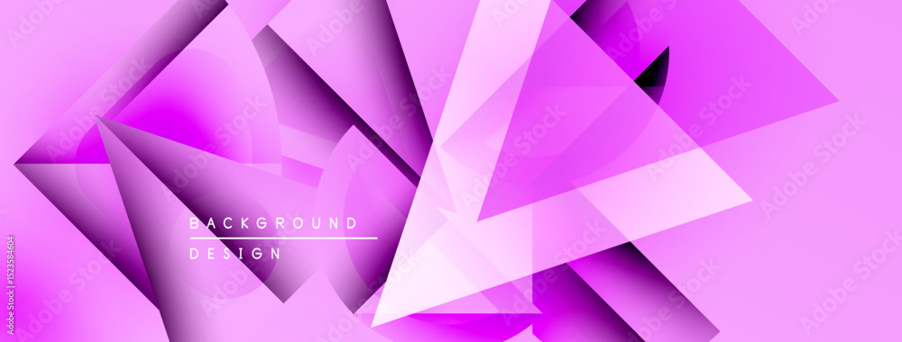 Poster Abstract pink background features geometric shapes. Sharp angles create dynamic visual texture, modern design element.