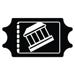 tour guide element isolated museum ticket on white background