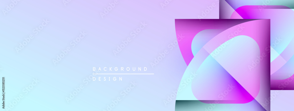 Aufkleber Abstract geometric shapes, pastel colors, gradient background. Modern design elements create dynamic visual effect.
