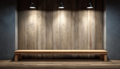 Wooden bench in a room