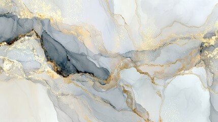 Naklejka premium Marble veining, featuring decorative marble motifs in a light grey and gold style, showcases detailed natural stone surfaces, delicate lines, and high-resolution naturalistic scenes.