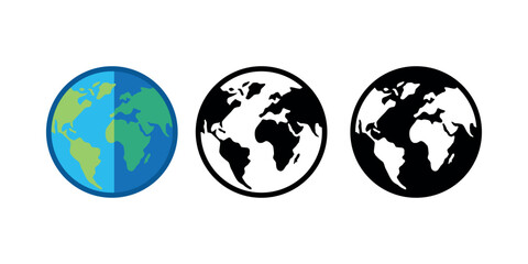 world earth planet icon collection