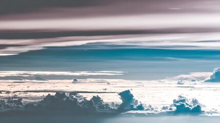 Fototapeta premium Above the clouds aerial perspective view