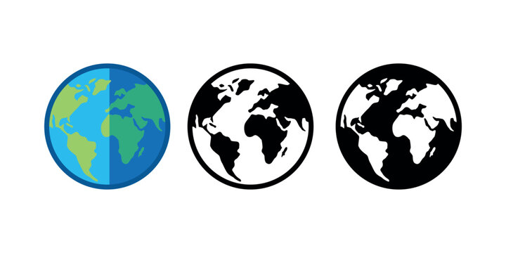 world earth planet icon collection